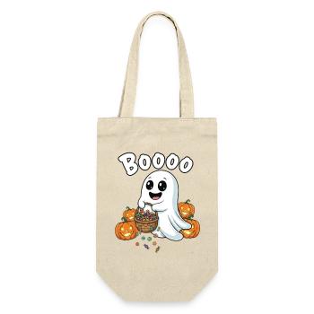 Boo Ghost Halloween Candy Basket - Gift Bag for Bottles - nature - Front