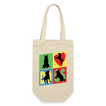 Dogs I Love Dogs Silhouettes Dog Mom Dog Dad - Gift Bag for Bottles - nature - Front