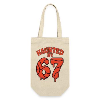 Verfolgt von 67 Sechs Sieben Meme Gen Alpha Basketball - Geschenkbeutel für Flaschen - Natur - Vorne