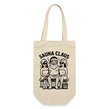 Sauna Weihnachten Santa Claus - Geschenkbeutel für Flaschen - Natur - Vorne