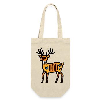 Hirsch Halloween Zombie - Geschenkbeutel für Flaschen - Natur - Vorne