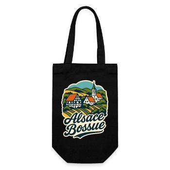 Alsace Bossue Illustration - Gift Bag for Bottles - black - Front