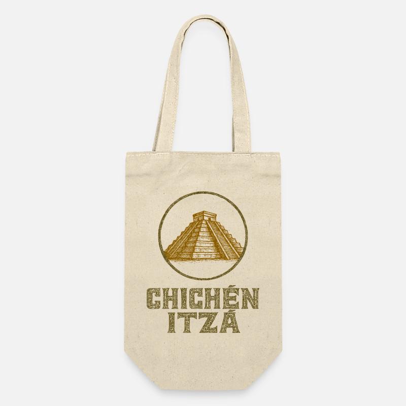Chichén Itzá Tempel Vintage - Geschenkbeutel für Flaschen - Natur