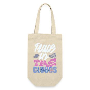 Place in the clouds – colourful calligraphy - Gift Bag for Bottles - nature - Front