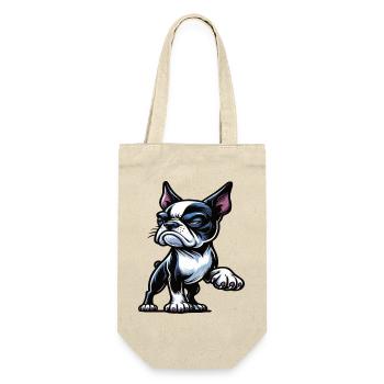 Boston Terrier Boston terrier besitzer Bosti - Geschenkbeutel für Flaschen - Natur - Vorne