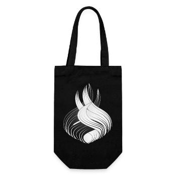 Formes abstraites – Design dynamique en noir et blanc - Sac à bouteille - noir - Devant