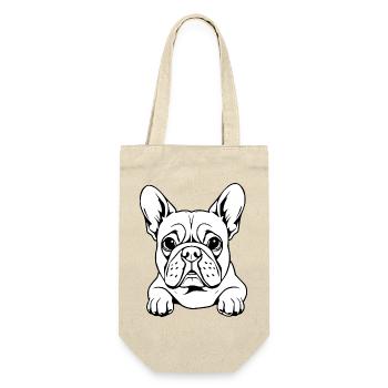 Bouledogue blanc - Sac à bouteille - nature - Devant
