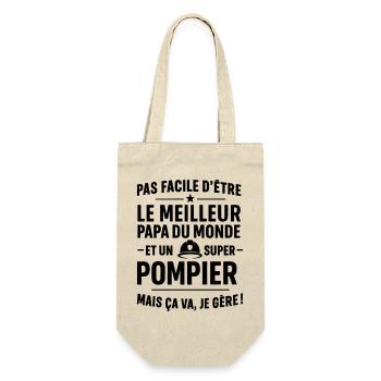 Pompier – Super Papa Pompier - Sac à bouteille - nature - Devant