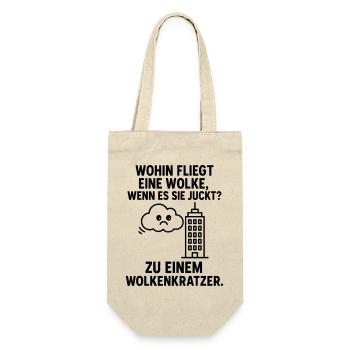 wolke kratzen kinderwitz - Geschenkbeutel für Flaschen - Natur - Vorne