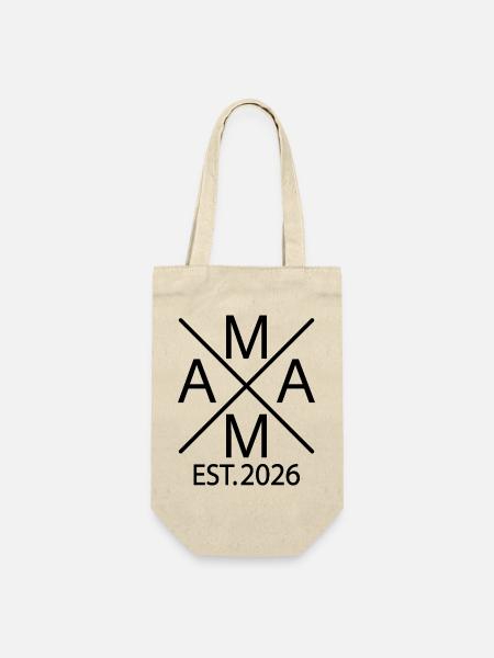 Mama est. 2026 Stolze Mama 2026 - Geschenkbeutel für Flaschen - Natur
