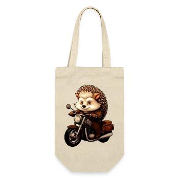 Motorcycle Hedgehog - Gift Bag for Bottles - nature - Front