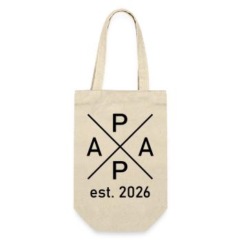 Papa est. 2026 - Geschenkbeutel für Flaschen - Natur - Vorne