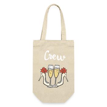 Bridal Crew, High Heels & Prosecco, Bride Vibes, Bachelor Party - Gift Bag for Bottles - nature - Front