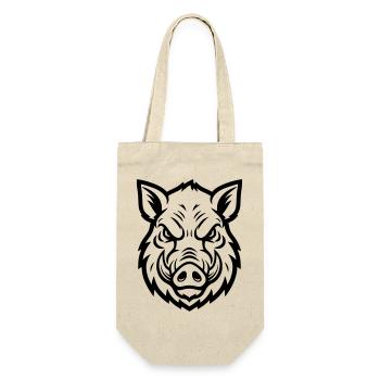 Wild Boar Head Boar Aggressive Vector - Gift Bag for Bottles - nature - Front