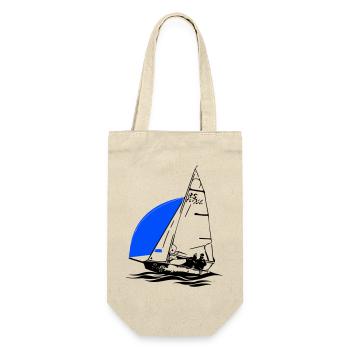 RS Feva XL Segelboot Jugend Segeln Jolle Regatta - Geschenkbeutel für Flaschen - Natur - Vorne