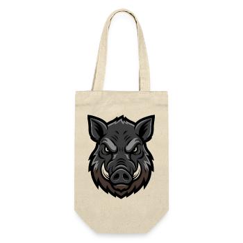 Wild boar head mascot, aggressive - Gift Bag for Bottles - nature - Front