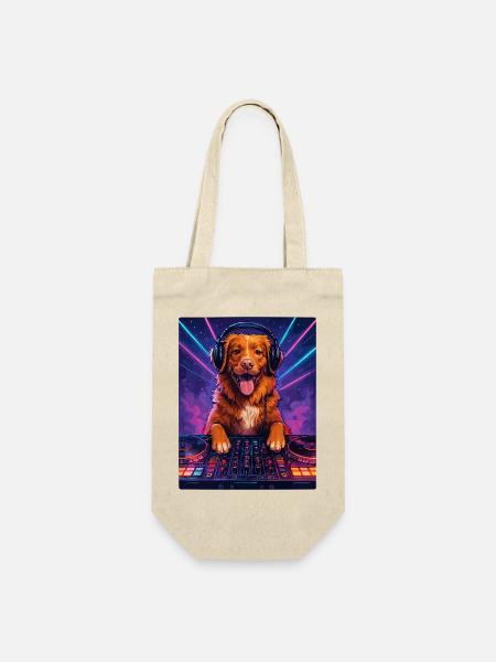 Nova Scotia Toller DJ Hund witzig positiv Geschenk - Geschenkbeutel für Flaschen - Natur