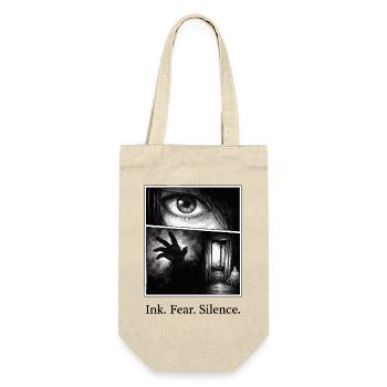 Ink Fear Silence – dark manga horror motif - Gift Bag for Bottles - nature - Front