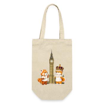Faul und grummelig in London - Geschenkbeutel für Flaschen - Natur - Vorne