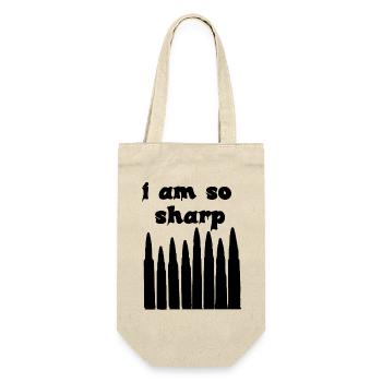 I Am So Sharp Bullet Typography Dark Statement Art - Geschenkbeutel für Flaschen - Natur - Vorne