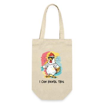 I Can Hendl This – Dialect Pun Chicken Rooster - Gift Bag for Bottles - nature - Front