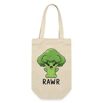 Dessin animé de brocoli sucré aux légumes Rire Joie Végan - Sac à bouteille - nature - Devant