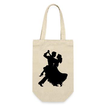 Silhouette du couple dansant | Motif de danse élégante - Sac à bouteille - nature - Devant