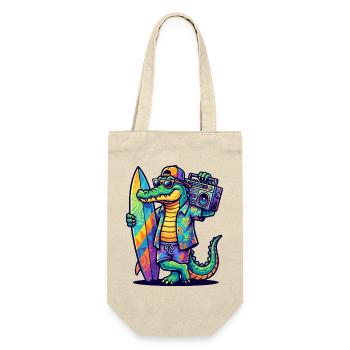 Alligator de Surf avec Boombox et Dessin animé Surfboard - Sac à bouteille - nature - Devant