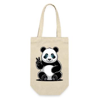 Panda Peace Sign Cartoon - Gift Bag for Bottles - nature - Front