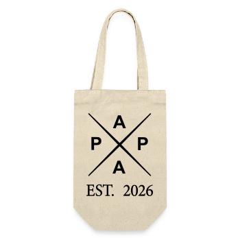 papa_est_2026- - Geschenkbeutel für Flaschen - Natur - Vorne