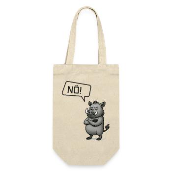 Nö! Wildschwein – Bockiger Keiler Statement - Geschenkbeutel für Flaschen - Natur - Vorne