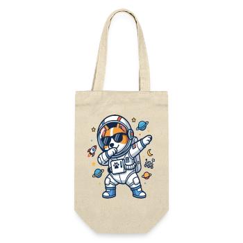 Tupfen des Corgi-Astronauten Funny Space Dog - Geschenkbeutel für Flaschen - Natur - Vorne