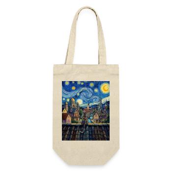 Art de Van Gogh de la Nuit étoilée du chat arc-en-ciel - Sac à bouteille - nature - Devant
