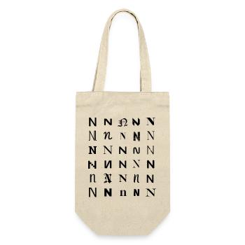 Typography N monogram letter mosaic design - Gift Bag for Bottles - nature - Front