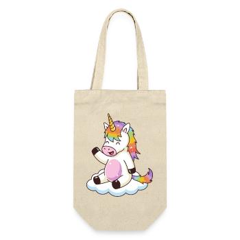 Regenbogen-Einhorn auf der Wolke - Geschenkbeutel für Flaschen - Natur - Vorne