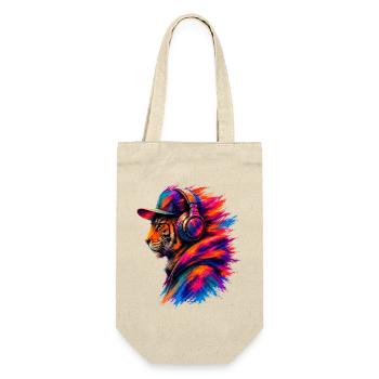 Tiger with Headphones – Music & Streetwear - Gift Bag for Bottles - nature - Front