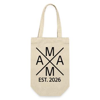 Mama est. 2026 - Geschenkbeutel für Flaschen - Natur - Vorne
