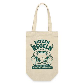 Katzen regeln konsequent Humor - Geschenkbeutel für Flaschen - Natur - Vorne