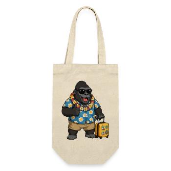 Urlaubs Gorilla Hawaii Hemd - Geschenkbeutel für Flaschen - Natur - Vorne