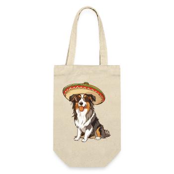 Chien Border Collie Sombrero Drôle - Sac à bouteille - nature - Devant