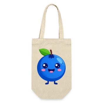 Kawaii Blaubeere Gesicht - Geschenkbeutel für Flaschen - Natur - Vorne