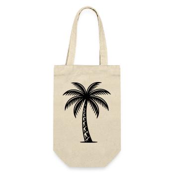 Palme - Geschenkbeutel für Flaschen - Natur - Vorne