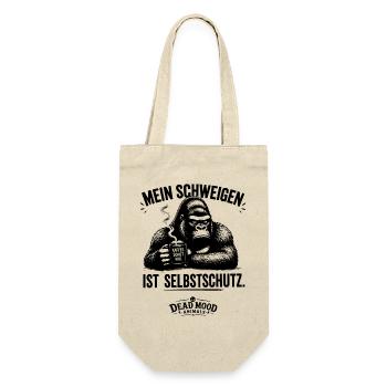 Lustiges Gorilla Design | Kaffee, Sarkasmus - Geschenkbeutel für Flaschen - Natur - Vorne