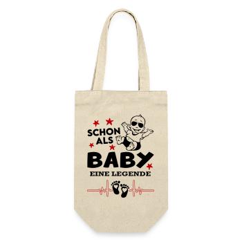 Schon als Baby eine Legende Säugling Strampler - Geschenkbeutel für Flaschen - Natur - Vorne