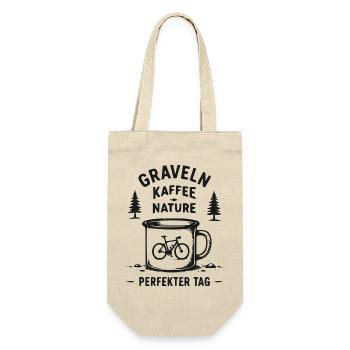Graveln Kaffee Nature – Perfekter Tag - Geschenkbeutel für Flaschen - Natur - Vorne