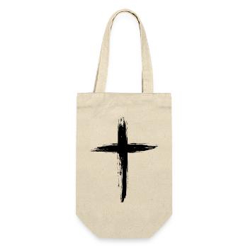 Christen Kreuz - Geschenkbeutel für Flaschen - Natur - Vorne