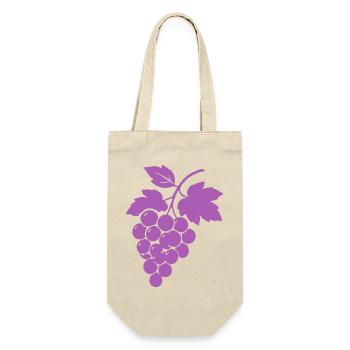 Purpurne Trauben Silhouette - Geschenkbeutel für Flaschen - Natur - Vorne