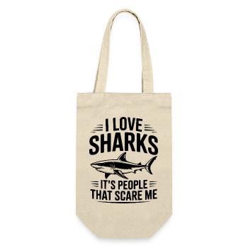 J’adore les requins, ce sont les gens qui me font peur - Sac à bouteille - nature - Devant