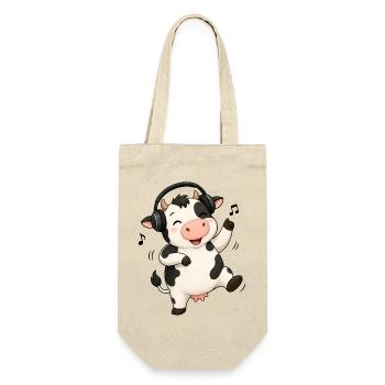 Cow dancing to music farmer farm - Gift Bag for Bottles - nature - Front