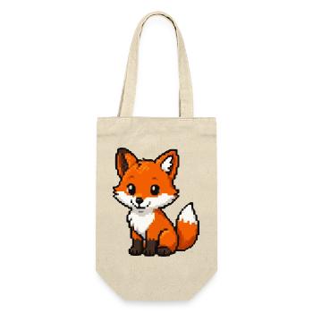 Retro Pixel Fox Cuddly Fox - Gift Bag for Bottles - nature - Front
